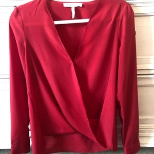 Bcbgeneration red wrap blouse